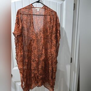 Chelsea & Violet Orange and Black Animal Print Kimono